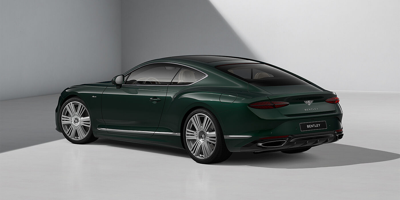 Emil Frey Exclusive Cars GmbH | Bentley München Bentley Continental GT Azure coupe in Veridian paint and 22" Azure wheels - rear 3/4