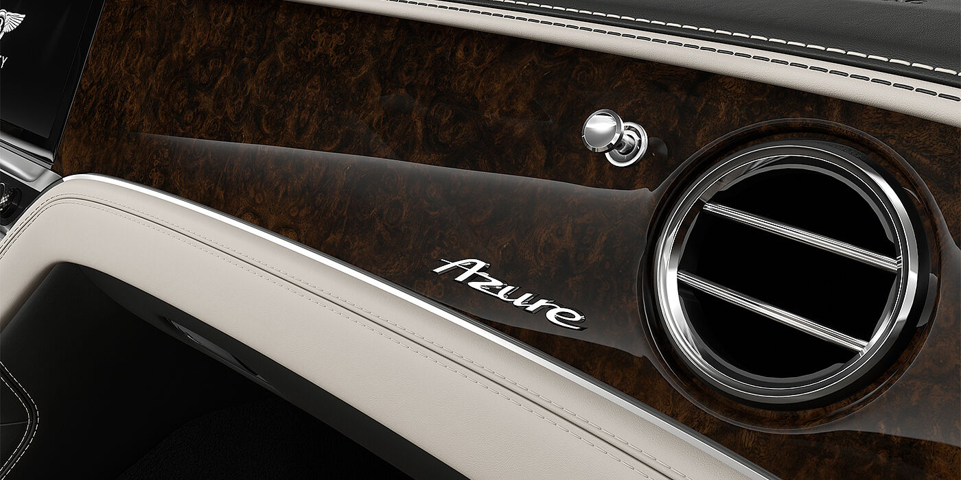 Emil Frey Exclusive Cars GmbH | Bentley München Bentley Continental GT Azure veneer detail in Dark Burr Walnut with Azure badge
