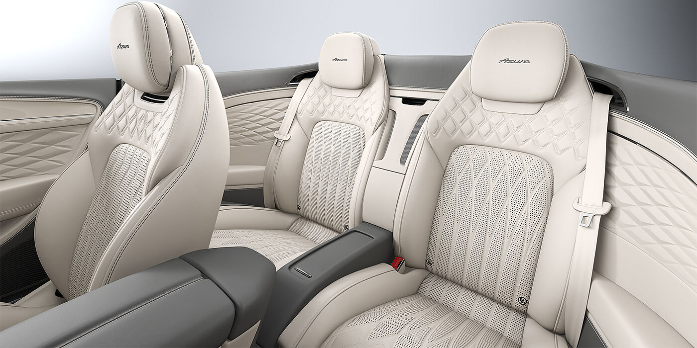 Emil Frey Exclusive Cars GmbH | Bentley München Bentley Continental GTC Azure convertible rear interior in Linen and Gravity Grey hides