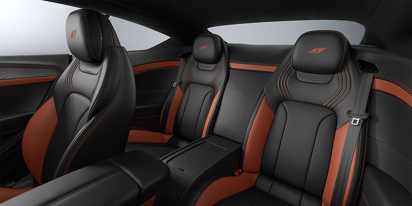 Emil Frey Exclusive Cars GmbH | Bentley München Bentley Continental GT coupe rear interior in Newmarket Tan and Beluga black hides