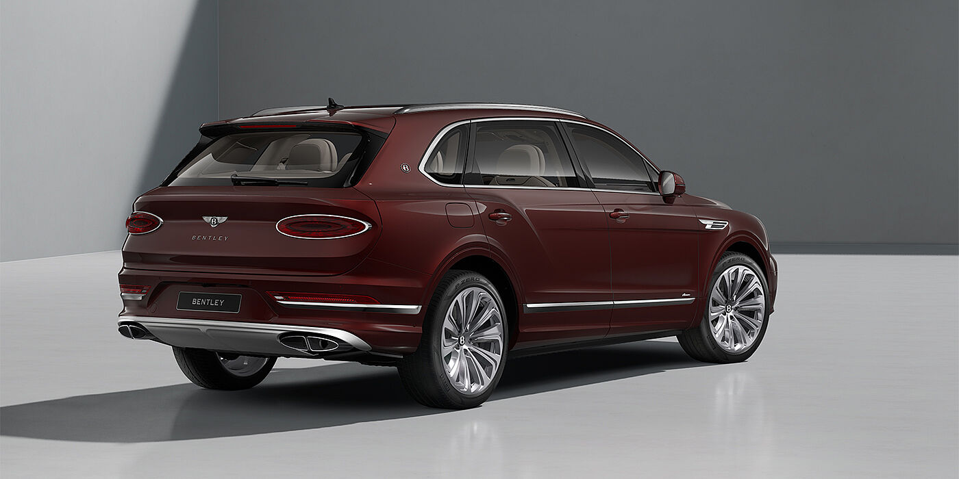 Emil Frey Exclusive Cars GmbH | Bentley München Bentley Bentayga EWB Azure SUV in Cricket Ball paint and 22" Ten Spoke Polished wheels- rear ¾