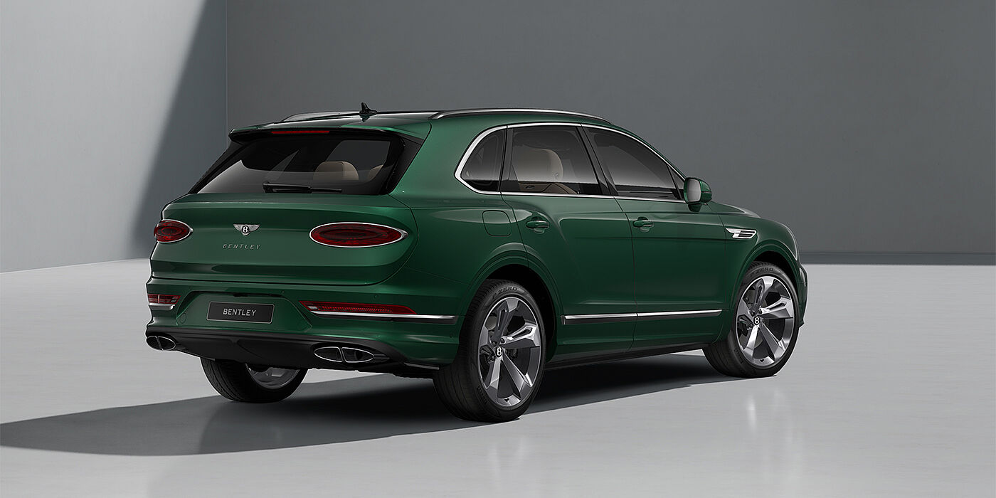 Emil Frey Exclusive Cars GmbH | Bentley München Bentley Bentayga SUV in Verdant paint and 22" Five Spoke Directional Polished wheels - rear ¾