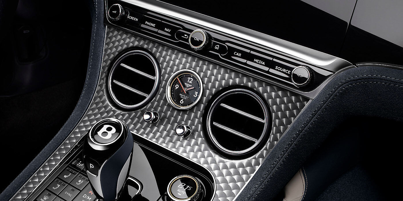 Emil Frey Exclusive Cars GmbH | Bentley München Bentley Continental GTC Speed convertible front interior engine spin veneer detail