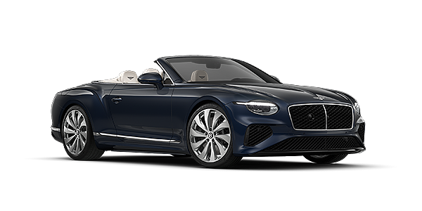Emil Frey Exclusive Cars GmbH | Bentley München Bentley Continental GTC convertible in Dark Sapphire paint and 22" Ten Spoke wheels - front 3/4