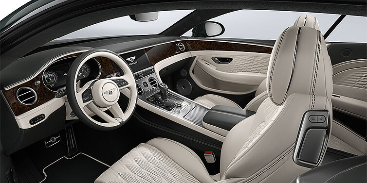 Emil Frey Exclusive Cars GmbH | Bentley München Bentley Continental GT Azure coupe front interior in Linen and Cumbrian Green hides