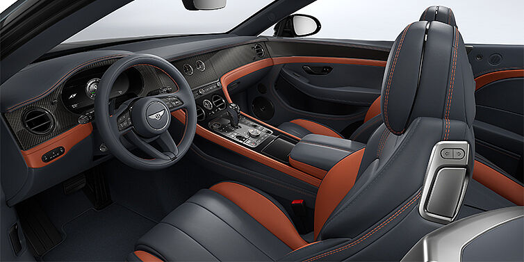 Emil Frey Exclusive Cars GmbH | Bentley München Bentley Continental GTC S convertible interior in Newmarket Tan and Beluga Black hides with Carbon Fibre veneer