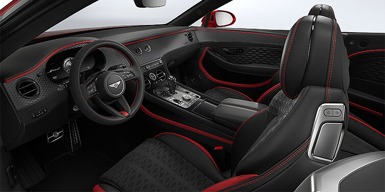 Emil Frey Exclusive Cars GmbH | Bentley München Bentley Continental GTC Speed convertible front interior in Hotspur red and Beluga black hides