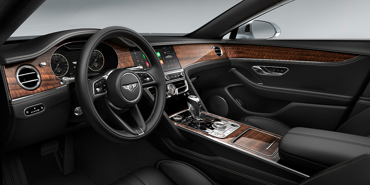Emil Frey Exclusive Cars GmbH | Bentley München Bentley Flying Spur sedan front interior in Beluga black hide