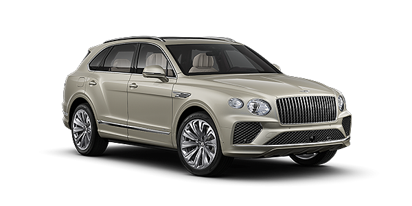 Emil Frey Exclusive Cars GmbH | Bentley München Bentley Bentayga Azure SUV in White Sand paint and 22" Ten Spoke Polished wheels – front 3/4