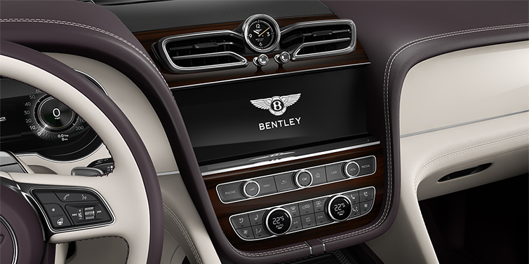 Emil Frey Exclusive Cars GmbH | Bentley München Bentley Bentayga Azure SUV centre console detail showing Bentley Wings